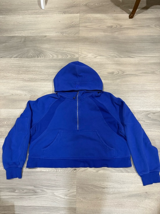 lululemon athletica Tops - LULULEMON Scuba Cobalt Blue Half-Zip Hooded Pullover